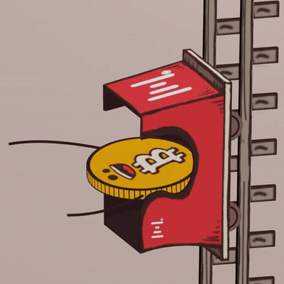 Cartoon Machine With Coin Letter B GIF