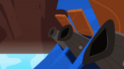Cartoon Machine With Smoke From Exhaust Pipes GIF