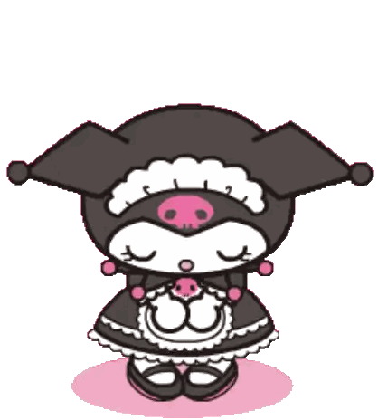Cartoon Maid Character With Skull Head Sticker