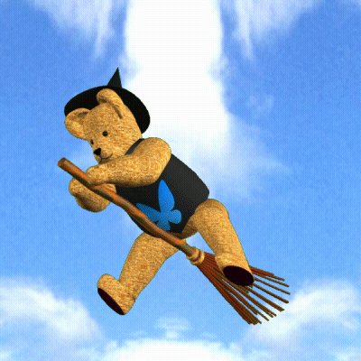 Cartoon Maid Holding Broom GIF