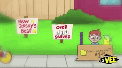 Cartoon Making Lemon Sales GIF
