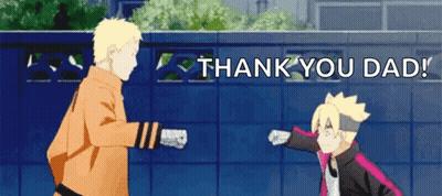 Cartoon Man And Boy Saying Thank You Dad GIF