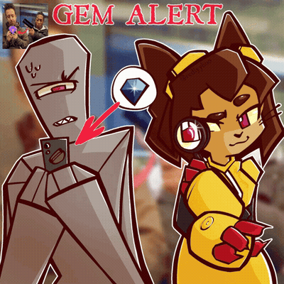 Cartoon Man And Girl With Gem Alert GIF