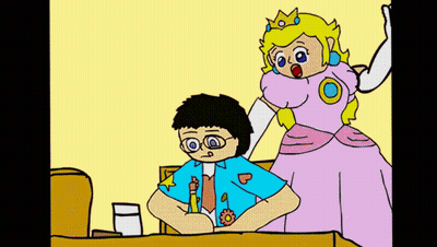 Cartoon Man And Princess Peach GIF