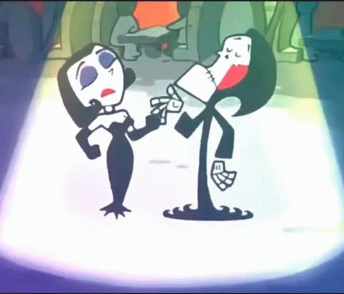 Cartoon Man And Woman Dancing GIF