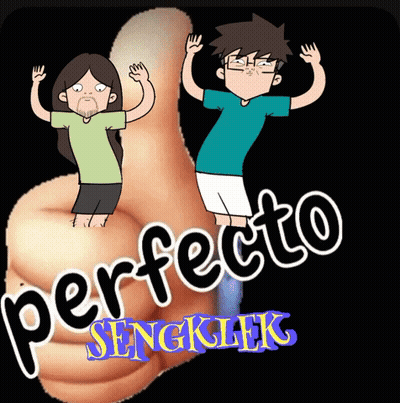 Cartoon Man And Woman Giving Thumbs Up Perfecto Sengklek GIF