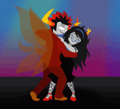 Cartoon Man And Woman Hugging GIF