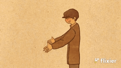Cartoon Man And Woman Hugging With Flixier Logo GIF