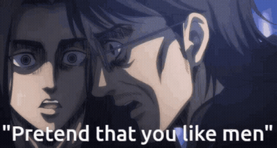 Cartoon Man And Woman Pretend That You Like Men GIF