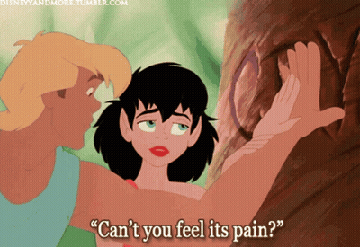 Cartoon Man And Woman Saying Can't You Feel Its Pain GIF