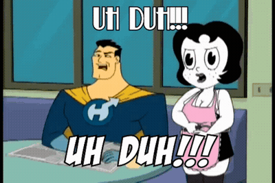 Cartoon Man And Woman Uh Duh GIF