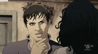 Cartoon Man And Woman With 5 GIF