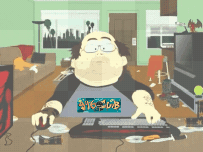 Cartoon Man At Desk Says NYC Club GIF