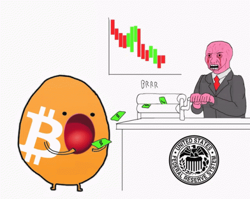 Cartoon Man Behind Podium With US Federal Reserve Stamp GIF