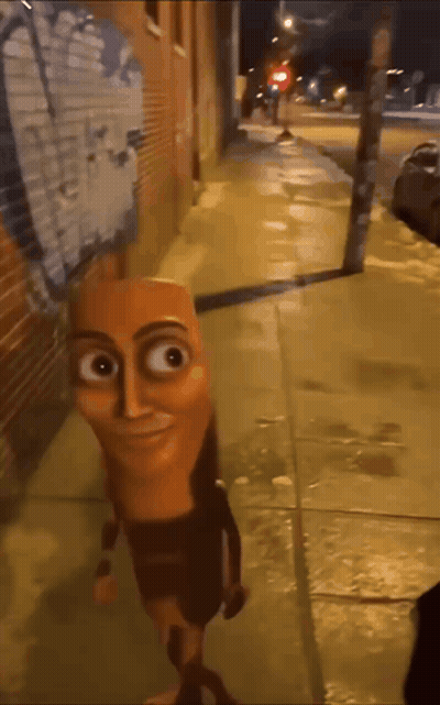 Cartoon Man Carrying Another Man With AS GIF