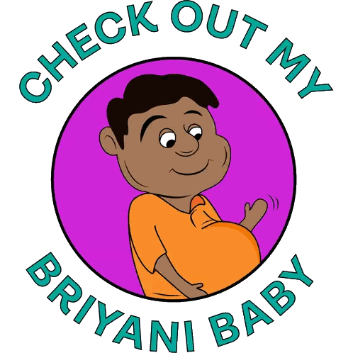 Cartoon Man Check Out My Briyani Baby Sticker