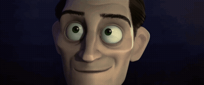 Cartoon Man Close Up With Big Eyes GIF