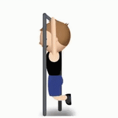Cartoon Man Doing Pull Up On Bar GIF