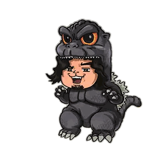 Cartoon Man Dressed As Monster Sticker