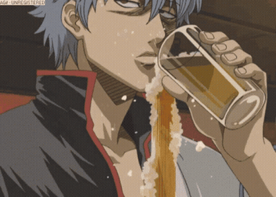 Cartoon Man Drinking Beer GIF
