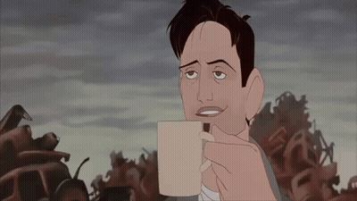 Cartoon Man Drinking Coffee GIF
