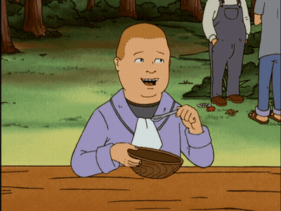 Cartoon Man Eating Bowl Of Cereal GIF