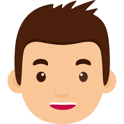 Cartoon Man Face With Brown Hair Sticker