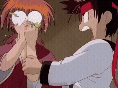 Cartoon Man Holding Another Man's Hand Making Funny Face GIF
