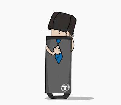 Cartoon Man Holding Briefcase Saying Thanks GIF