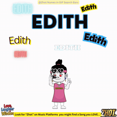 Cartoon Man Holding Broken Heart Surrounded by Names Edith