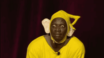 Cartoon Man Holding Chair With Open Mouth GIF