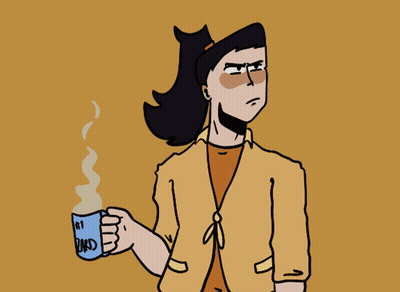 Cartoon Man Holding Cup Saying # 1 Dad GIF