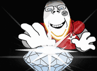 Cartoon Man Holding Diamond GIF