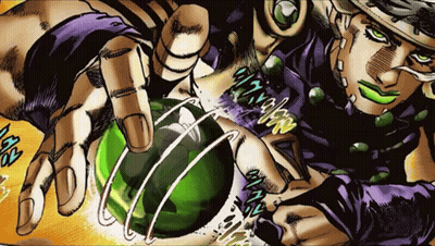 Cartoon Man Holding Green Ball With Chinese Writing GIF