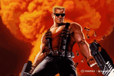 Cartoon Man Holding Gun With Minimax GIF