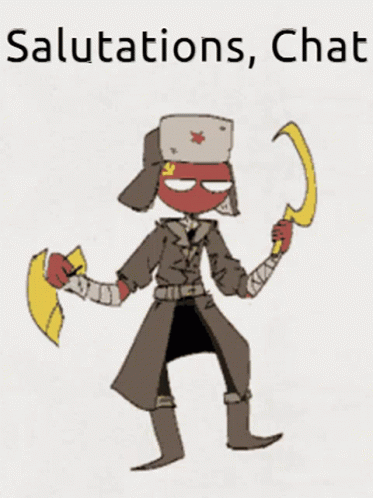 Cartoon Man Holding Hammer And Sickle Salutations Chat GIF