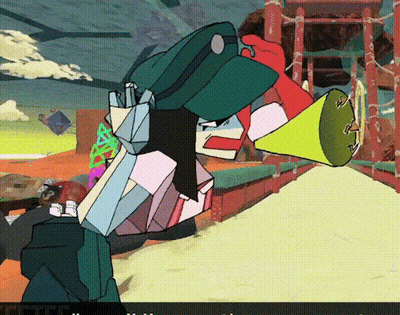 Cartoon Man Holding Megaphone In Front Of Pyramid GIF