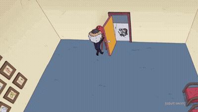 Cartoon Man Holding Red Object Saying Alan GIF