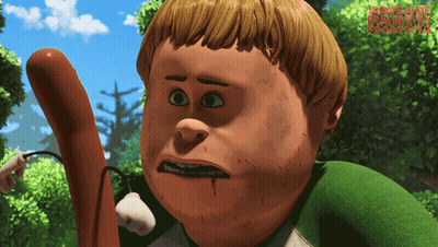 Cartoon Man Holding Sausage Sausage Party Footwork GIF