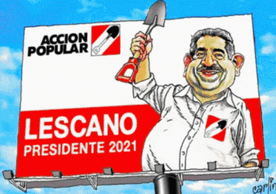 Cartoon Man Holding Shovel Lescano Presidente 2021 GIF