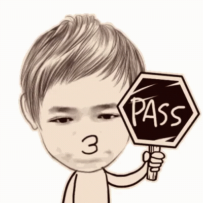Cartoon Man Holding Sign Saying Pass GIF