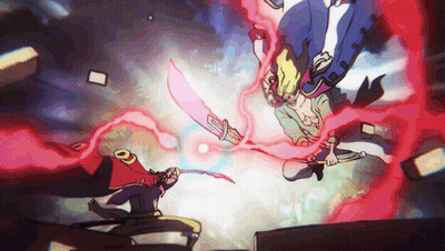 Cartoon Man Holding Sword With 00 GIF