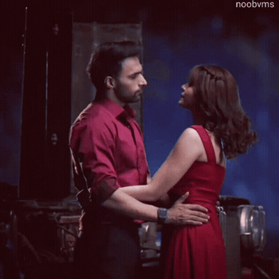 Cartoon Man Holding Woman Saying I Need You GIF