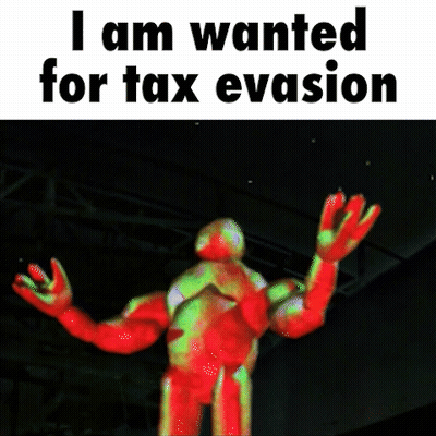 Cartoon Man I Am Wanted for Tax Evasion