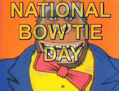 Cartoon Man In Bow Tie National Bow Tie Day GIF