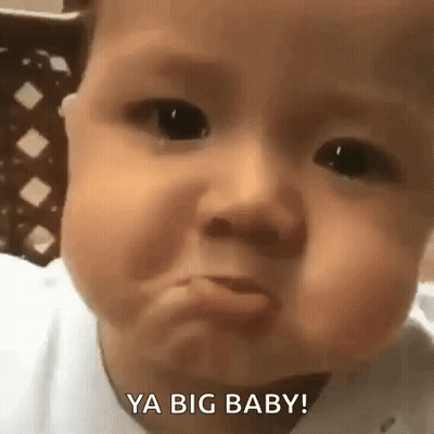 Cartoon Man In Diapers With Middle Finger Sticker GIF