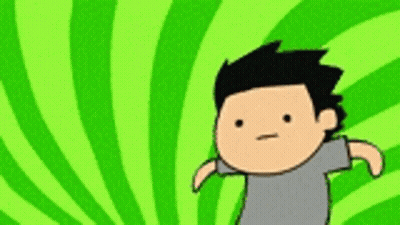 Cartoon Man In Front Of Blue Swirl GIF
