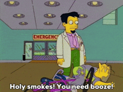 Cartoon Man In Front Of Emergency Room GIF