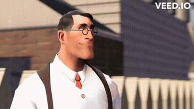 Cartoon Man In Glasses And Suspenders Smiling Veed.io GIF