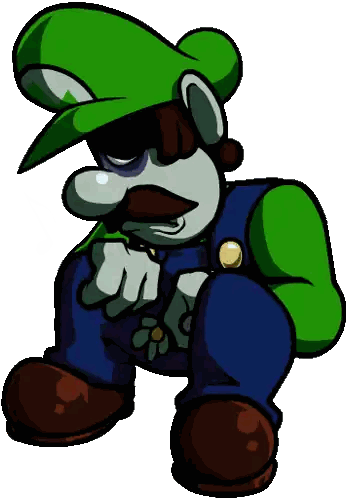 Cartoon Man In Green Hat And Overalls Sticker